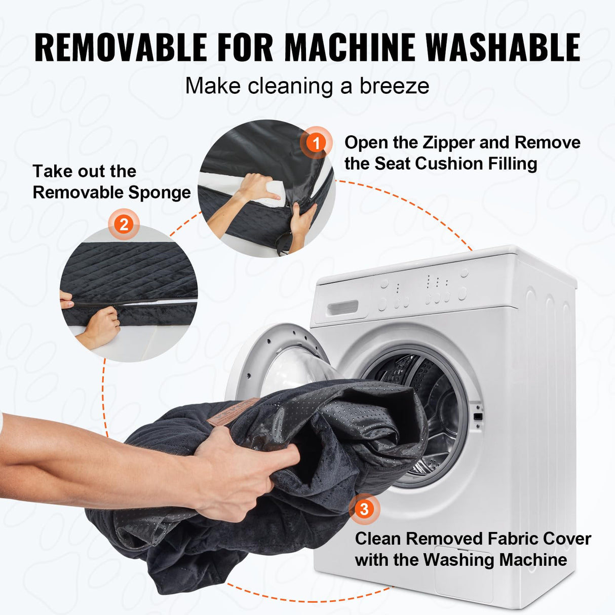 VEVOR Dog Car Seat, Waterproof Dog Booster Seat for Car with Side Handles and a Storage Pocket, Clip-On Safety Leash and PP Cotton Filling, Vehicle Bed for Small Dogs up to 25lbs, Gray