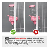 Vannon Small Animal Water Dispenser for Cage, 30oz Auto Feeding Crate Water Bottle for Rabbit, Chinchilla, Ferret, Guinea Pig, Squirrel, Hedgehog, Pet Nozzle Diameter: 10mm, BPA Free, Pink