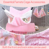 Hamiledyi Ferret Hammock 5 Pack Sugar Glider Climbing Ropes Toys Rat Hanging Tunnel Hammock Swing Squirrel Hideout Bed Cage Accessories for Mouse Hamster Chinchilla Small Animals