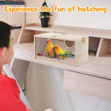 Rypet Parakeet Nesting Box Transparent Design, Thwartwise Bird Nest Breeding Box with Perch Wood Bird Cage House for Cockatiel Lovebirds Budgie Finch Parrotlets Canary M