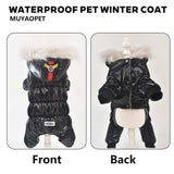 MUYAOPET Waterproof Pet Clothes for Dog Winter Warm Jacket Coat Dog Hooded Jumpsuit Snowsuit(XXL, Black)