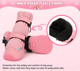 Dog Shoes, Waterproof Dog Boots & Paw Protectors, Breathable Dog Booties with Anti Slip Sole for Winter Snowy Day, Rainy Weather Indoor and Outdoor (Size 8, Pink)