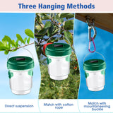 6 Pack Wasp Traps Outdoor Hanging Solar Wasp Killer Reusable Bees Trap with UV LED Light Solar Powered Hornet Trap for Indoor Outdoor Patio Garden Home with Snap Hooks and String (Orange)