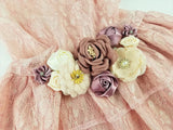 The Josefina - Mauve, Blush & Ivory Wedding Dog Dress | Pink Dog Flower Girl Dress XS-5XL (18-24 lbs)