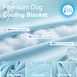 Tivray Premium Cooling Dog Blanket, Q-MAX>0.4 Cooling Blanket for Dogs, Washable Lightweight Summer Quilt for Pets and Humans, Self Cool Quilt for Cats, Cool Throw for Hot Sleepers, 25"×35", M, Blue