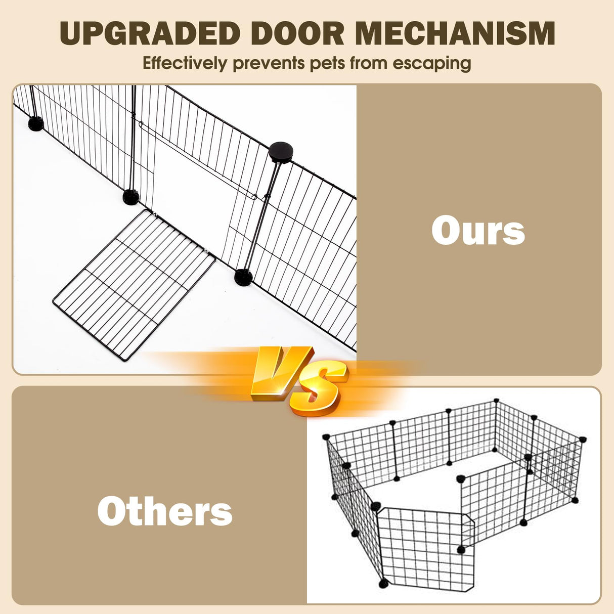 PAWING 12 Panels Small Animal Playpen with Waterproof Mat - Durable Metal Wire Yard Fence for Guinea Pigs, Kittens, Puppies, Hamsters, and Hedgehogs - Indoor & Outdoor Pet Cage