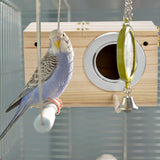 Hiceeden 2 Pack Parakeet Nest Box, Natural Wood Bird Nesting Box, Small Bird House Breeding Box for Budgie Lovebirds, Cockatiel, Parrots Mating, Aviary, 7.7×4.7×4.7 Inches