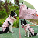 Waterproof Dog Raincoat with Reflective Strip, Adjustable Breathable Rain Coat Jacket with Leash Hole for Dogs (Pink, Small)