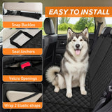Dog Car Seat Cover for Back Seat - Waterproof, Non-Slip, Pet Bench Seat Covers, with 60/40 Split Bench Fit, Universal Size for Sedans, Trucks & SUVs, Machine Washable, Non-Stick Fur & Durable, M-Black