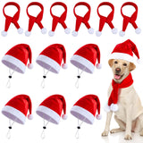 Weewooday 12 Pcs Mini Christmas Pet Santa Hat Scarf Set Adult Xmas Small Animal Tiny Santa Hat with Adjustable Chin Strap for Chicken Cat Dog Hamster Guinea Gift(Large,Classic Style)