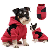 Nibnozy Dog Hoodie with Fleece Lining - Premium Winter Warm Dog Sweater for Small, Medium Dogs, Puppy - Dogs Sweatshirt Contrast Color Design (Red&Black, L)