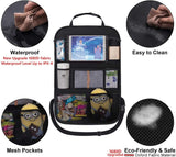 ONE PIX Backseat Car Organizer Mats Back Seat Organizers and Storage Bag with Touch Screen Tablet Holder for Kids Toddlers Seats, Travel Accessories, Road Trip Essentials (2PCS)