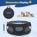 VavoPaw Small Animal Playpen, Chicken Brooder Box with Cover Top, Portable Outdoor Exercise Pet Cage Tent, Waterproof Breathable Pet playpen Indoor for Chick Ktiien Bunny Hamster Guinea Pig, Black