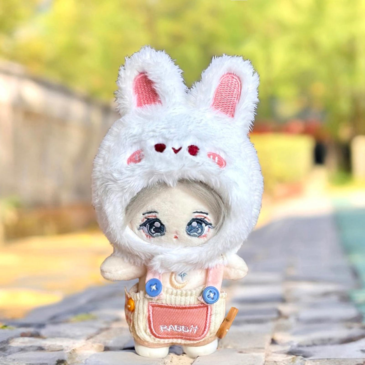 CALEMBOU Plush Doll Clothes, 4 Inches Cute Animal Series Plush Doll Clothes for Labubu, Kawaii Doll Clothes Accessories Set for Birthday Gifts (Cute Rabbit Set)