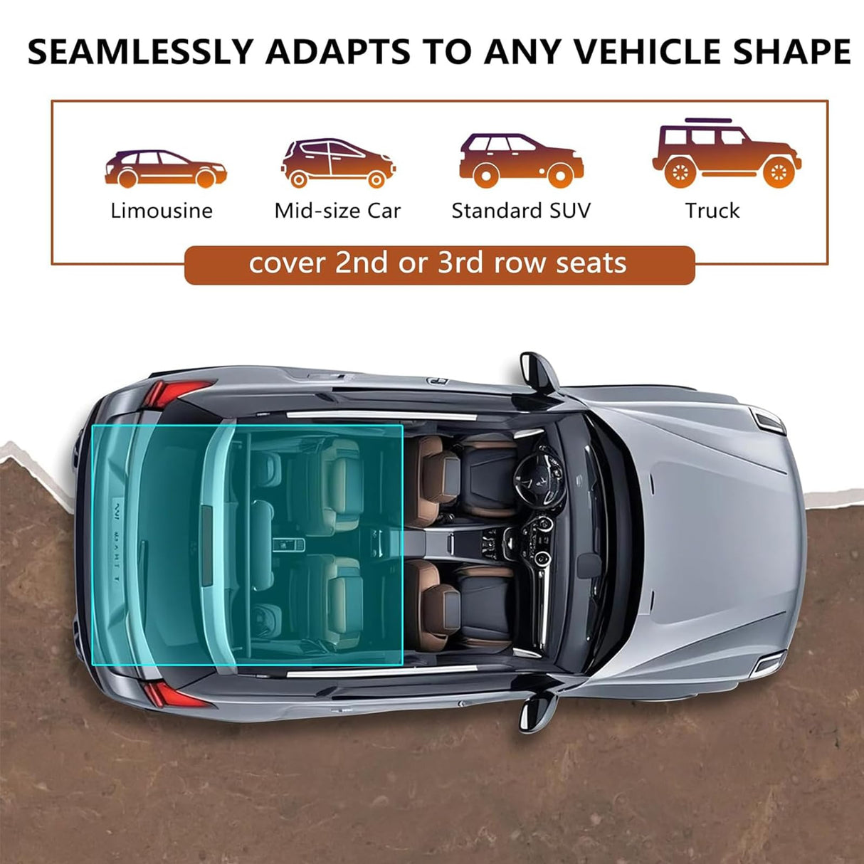 fidozen Universal Cargo Liner for SUV – Waterproof Dog Trunk Mat, Non-Slip Back Seat Protector, Car Bed Cover, Pet Barrier, Rear Liner Accessories for Trucks & Sedans, Universal Fit Trunk Cover