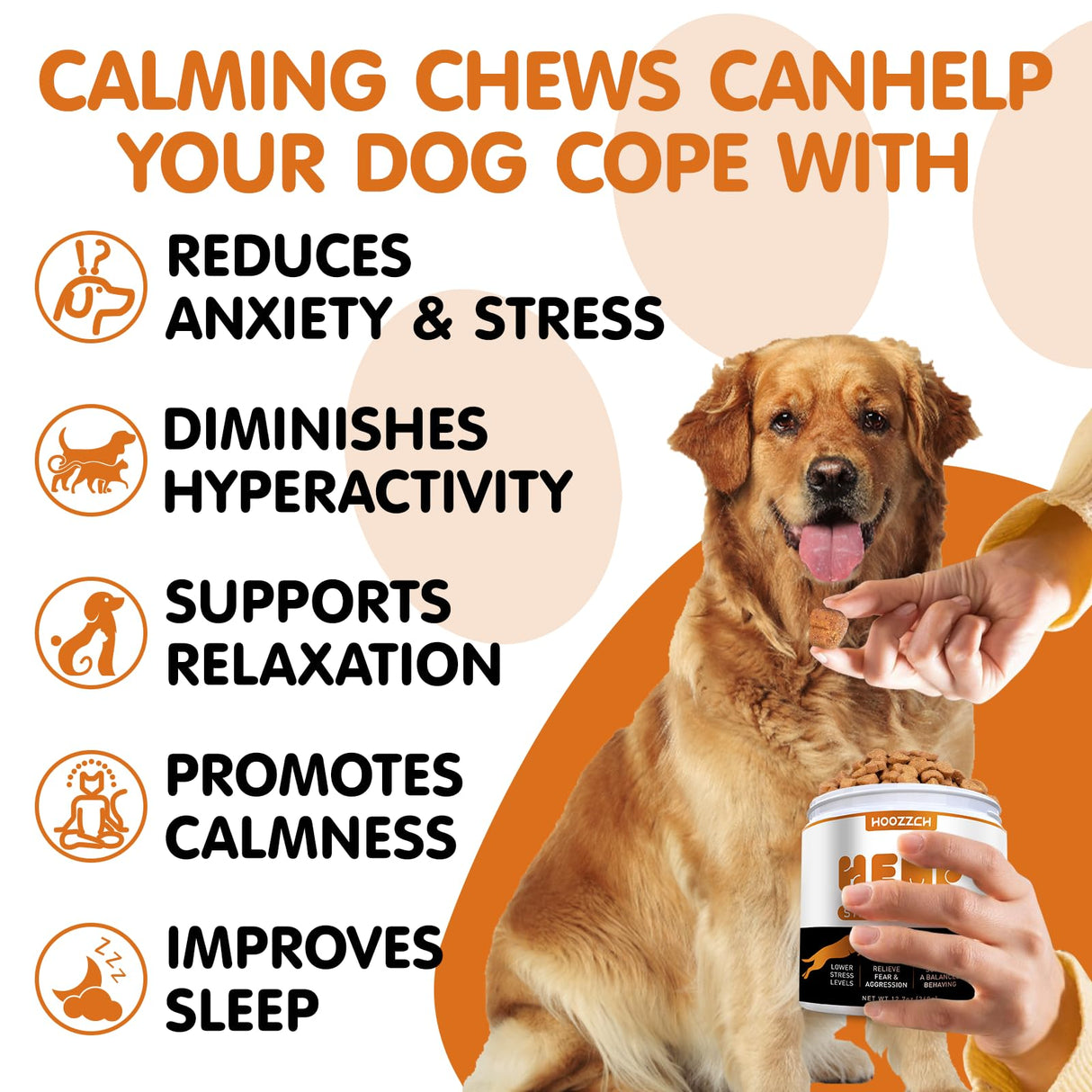 Calming Chews for Dogs - Anxiety Relief Treats Helps with Advanced Stress Relief, Separation Aid, Barking, Composure, Promote Relaxation - All Ages & Sizes, 180 Soft Chews