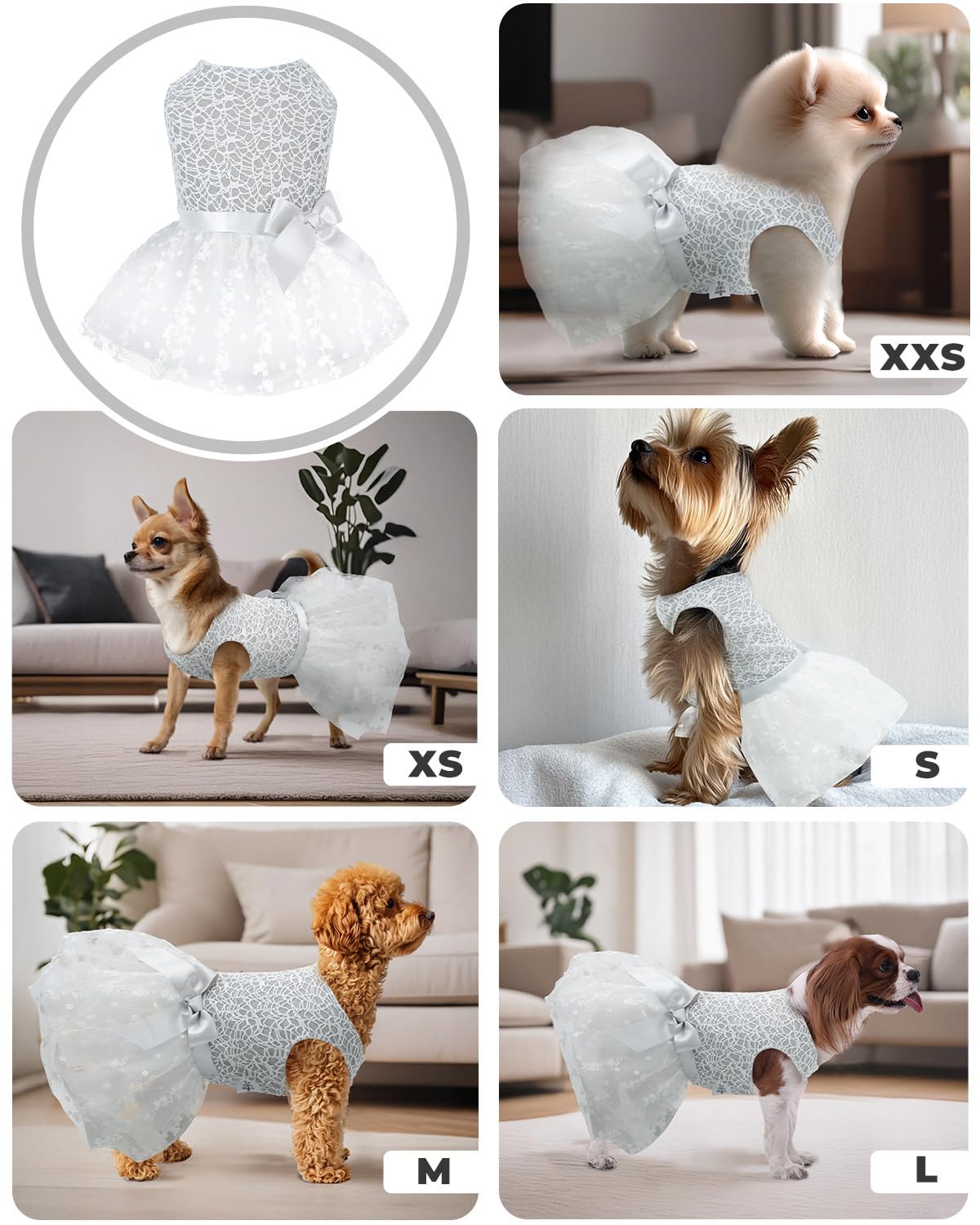 CuteBone Dog Birthday Dress Girl Puppy Skirt Tutu Cat Wedding Outfit Pet Party Clothes for Small Dogs Costume DD17XS