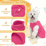 PETAXCELL Dogs Fleece Vest Sweater, Stretch Fleece Dog Coat with Leash Ring Winter Warm Pet Thick Clothes Soft (M, Solid, Rose Red/Purple, 2Pack), for Chihuahua/Bichon/Puppies/Kitten