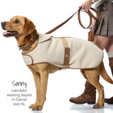 Pet Passion Aspen - The Cozy Sherpa Vegan Shearling Pet Jacket Sweater for Small, Medium and Large Dogs, Camel, X-Large (55-80 lbs)