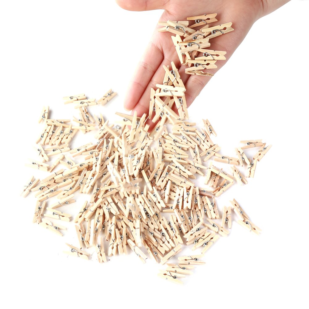 Sturdy 1 Inch Mini Wooden Craft Clothespins 100pcs