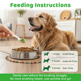 Dog Dental Powder, Dog Teeth Cleaning Powder Dog Breath Freshener with Natural Herbal Blend + Probiotics, Dogs Bad Breath Plaque Off Tartar Remover for Teeth Pet Tooth Cleaning, Mint, 60-Day Supply