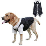 Dog Tuxedo Suit, Formal Dog Shirt Costume Wedding Attire with Black Bow Tie, Pet Outfit for Small Dogs Cats (Jacquard&Black, 4X-Large(55.1-74.9lb))
