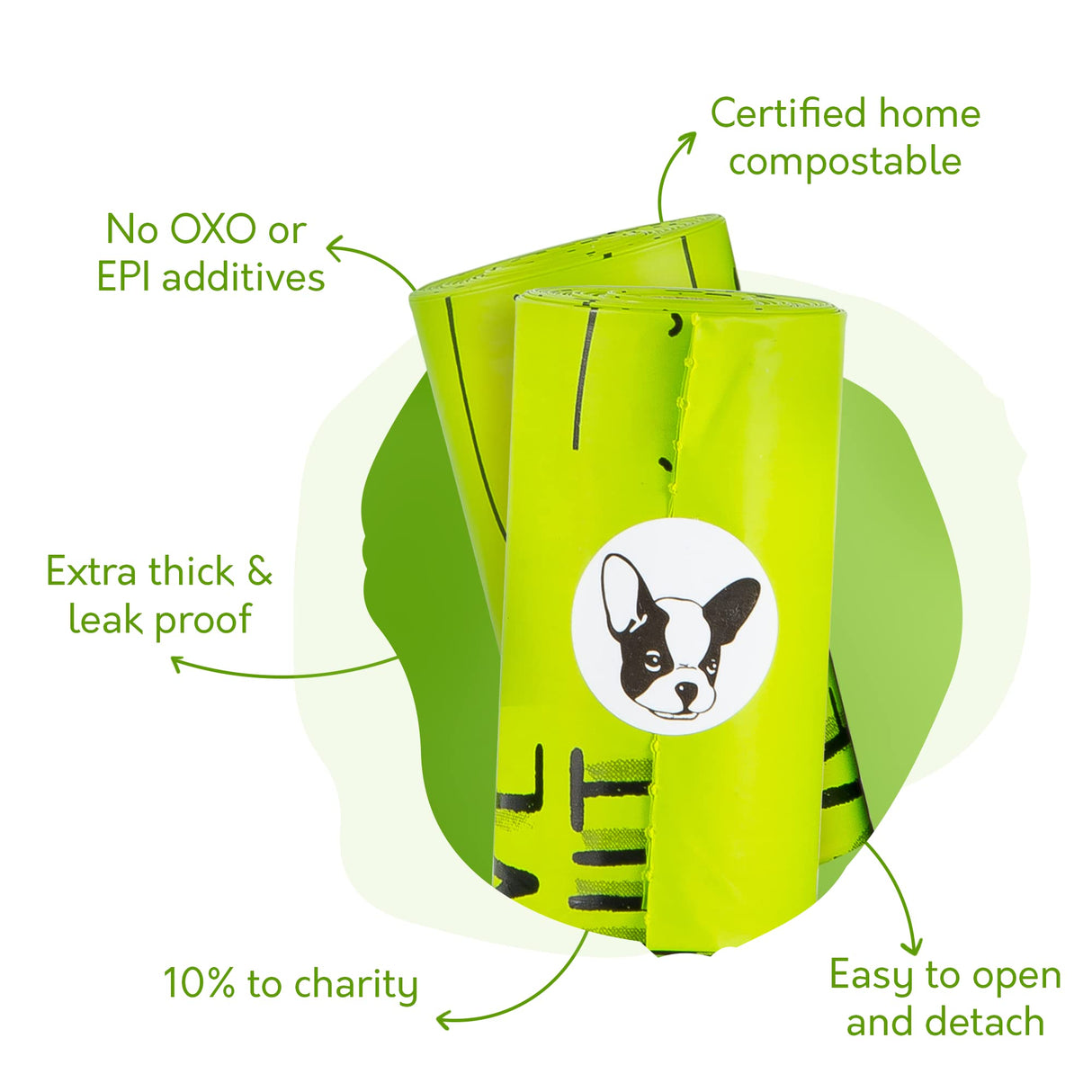 100% Certified Home Compostable Dog Poop Bags - 10% to Charity - ASTM D6400 & EN 13432 Compliant - 240 x Plant Based Compostable Poop Bags (16 Rolls)