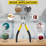 BOOSDEN Wire Cutter,6.5 inch Side Cutters,Spring Loaded Wire Cutters for Crafting,Flush Cutter,Ultra Sharp for Jewelry Making,Flush Cut Pliers,Dikes Wire Cutters,Floral Wire Cutter,Snips