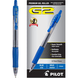 Pilot G2 Premium Gel Roller Pens, Bold Point 1 mm, Blue Ink Pens Bold Point, Pack of 12 - Ideal for School, Journaling, and Office Writing