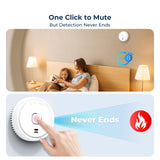 Ecoey Smoke Detector, Smoke Alarm with Advanced Photoelectric Technology, Fire Alarm Smoke Detector with Test Button and Low Battery Reminder, Fire Alarm Used in Bedroom, Home, FJ138, 1 Pack