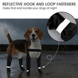 AuraPaw Dog Boots with Suspenders for Rainy & Snowy – Reflective & Waterproof & Adjustable Snow Booties, Dirt-Proof & Anti-Slip Shoes for Small Dogs, Outdoor Paw Protectors, Black, Size S
