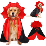Halloween Large Dog Vampire Cloak Devil Cape Cosplay Apparel Party Costume - Red & Black Classic Pet Cape - Adjustable Neck & Chest Sizes - Medium & Large Dogs