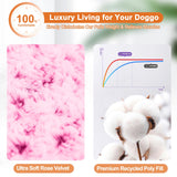 POCBLUE Dog Bed Medium Sized Dog, Washable Plush Pet Bed for Crate, Anti-Slip Pet Mat for Cages, Comfy Crate Pad for Outdoor/Indoor/Car Use, Soft Kennel Pad for Dogs Up to 40 lbs, 29"x19", Pink