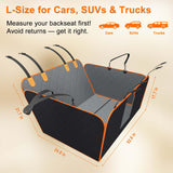 Doglike Military-Grade Dog Car Seat Cover for Back Seat, Hard Bottom Dog Hammock for Car, Pet Bed Extender for 2-4 Large Dogs, Waterproof Seat Protector, L Size Fits for SUV Medium Truck