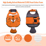 DENTRUN Dog Life Jacket for Small Dogs, Ripstop Adjustable Swim Vest with Rescue Handle, High Visibility Safety Flotation Jacket for Swimming, Boating, Beach, Pool, and Water Activities