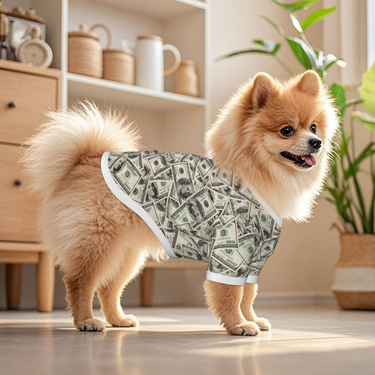 RISOIU Dollar Bills Play Money Dog Shirt Pet Cotton T-Shirt Soft Breathable Dog Clothes Stretchy Puppy Outfit Doggy Tank Top Funny Outdoor Apparel Daily Wear for Small Medium Dogs Cats Grey Large
