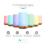 ASAKUKI 100ml Essential Oil Diffuser, 5 in 1 Ultrasonic Aromatherapy Diffuser with Intermittent Timer, 7 LED Lights and Auto-Off Safety Switch