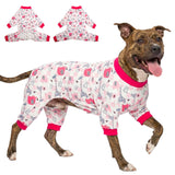 LovinPet Big Dog Pajamas, Pet Anxiety Relief, Anti Licking, Post Surgery Recovery Clothe, Lightweight Stretch Fabric, Jungle Dreams Fuchsia Print, Large Dog Jammies,Big Breed Pet PJ's, L