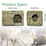 BWOGUE Large Grass House for Guinea Pigs,Hand Woven Straw Hut Foldable Small Animal Play Hideaway Bed with Double Openings Playhouse for Bunny Guinea Pig Chinchilla Ferret