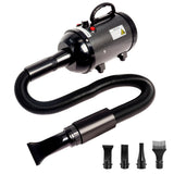MCCKLE Dog Hair Dryer High Velocity Professional Dog Blow Dryer with Adjustable Speed Dog Pet Grooming Dryer Blower with 4 Nozzle 2 Blow Temperature（Black）