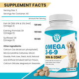 Wanderfound Pets - Omega 3 Fish Oil for Dogs, Smoked Salmon and Liver Flavor, 120 Chewable Tablets