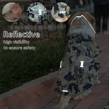Waterproof Dog Raincoat, Adjustable Reflective Lightweight Pet Rain Clothes with Poncho Hood(X-Large,Camo)