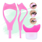3 in 1 Mascara Shield 2Pcs Lash Tools Mascara Shield Applicator Guard Lash Buddy Silicone Eyeliner Stencils Beginners Friendly Makup Tool by (Plum)