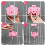 Vannon Small Animal Water Dispenser for Cage, 30oz Auto Feeding Crate Water Bottle for Rabbit, Chinchilla, Ferret, Guinea Pig, Squirrel, Hedgehog, Pet Nozzle Diameter: 10mm, BPA Free, Pink