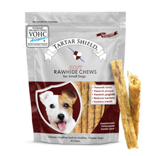 Load image into Gallery viewer, Tartar Shield Soft Rawhide Chews | Safe Dental Treats for Small Dogs | Vet VOHC Approved | Daily Bone Cleans Teeth &amp; Gums Fresh Breath Oral Health Support | USA Made | (Small Dogs / 30 Count)
