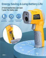 Eventek Digital Infrared Thermometer, -58℉～1112℉(-50℃～600℃) Non-Contact Laser Temperature Gun with Color Display & Adjustable Emissivity for Cooking/BBQ/Food/Fridge/Pizza Oven/Engine (Not for Human)