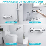 TAILI Shower Grab Bar, 2 Pack 12 Inch Suction Grab Bars for Bathtubs and Showers for Elderly, Shower Handle for Seniors Bathroom Safety Grip, No Drilling Removable,Grey