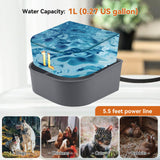 NAMSAN Small Heated Pet Bowl for Cats Rabbits, Outdoor and Indoor, 1 L Heated Water Bowl for Chicken Birds Ice Free, Thermal-Bowl for Dog Cage, Hanging Kennel Dish, Self-Assembly