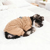 KOOLTAIL Dog Pajamas with Leash D-Ring, Fuzzy Sweater Onesie for Small Dogs, Warm Fleece Pet Jumpsuit Shirt, Lightweight Puppy Cat Pjs Clothes Coat Outfits for Chihuahua, Pitbull, Boy Girl, Beige M