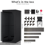 RRGFB Far Infrared Sauna Box with Red Light Therapy, Portable Dry Sauna for Relaxation, Detoxification, Carbon Crystal Heating,9 Levels, Full Size 5.9ft×2.9ft×2.6ft
